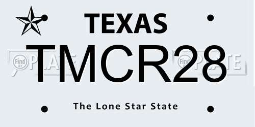 TMCR28 Texas License Plate