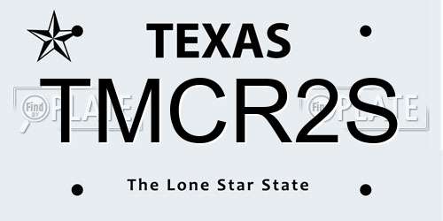 TMCR2S Texas License Plate