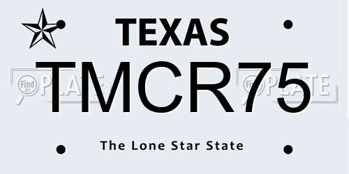 TMCR75 Texas License Plate