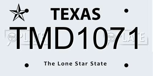 TMD1071 Texas License Plate