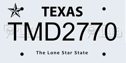 TMD2770 Texas License Plate