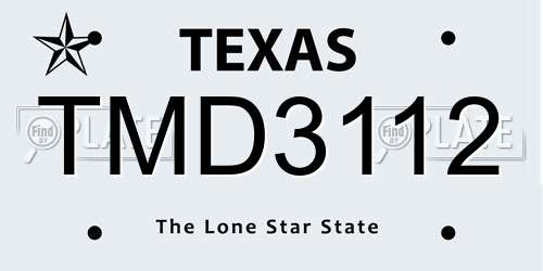 TMD3112 Texas License Plate