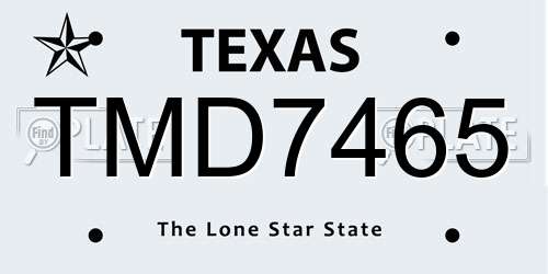 TMD7465 Texas License Plate