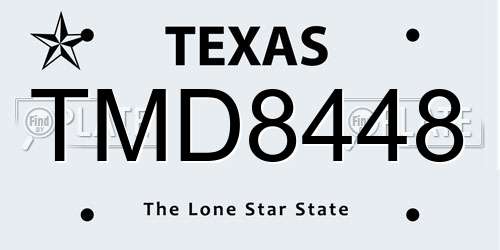 TMD8448 Texas License Plate