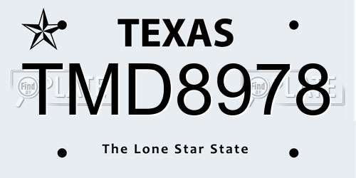 TMD8978 Texas License Plate