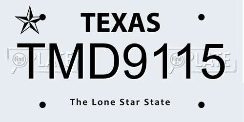 TMD9115 Texas License Plate