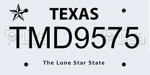 TMD9575 Texas License Plate