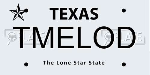 TMELOD Texas License Plate