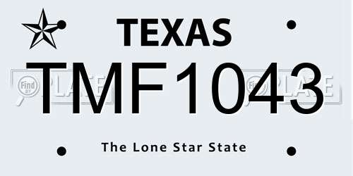 TMF1043 Texas License Plate