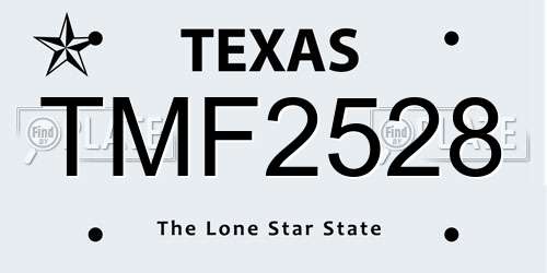 TMF2528 Texas License Plate