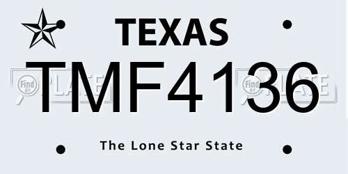 TMF4136 Texas License Plate