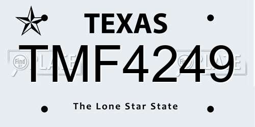 TMF4249 Texas License Plate