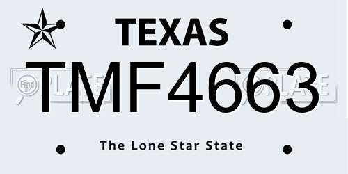 TMF4663 Texas License Plate