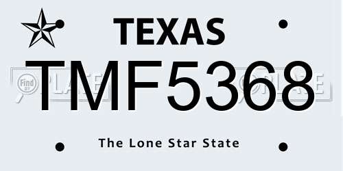 TMF5368 Texas License Plate
