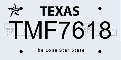 TMF7618 Texas License Plate