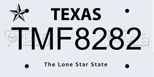 TMF8282 Texas License Plate