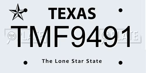 TMF9491 Texas License Plate