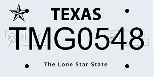 TMG0548 Texas License Plate