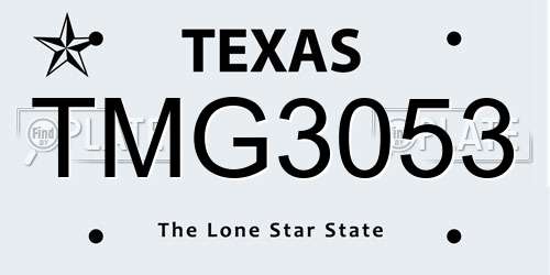 TMG3053 Texas License Plate