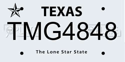 TMG4848 Texas License Plate