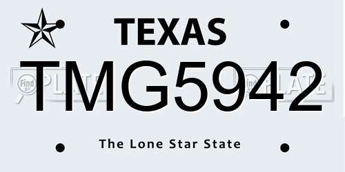 TMG5942 Texas License Plate
