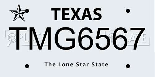 TMG6567 Texas License Plate