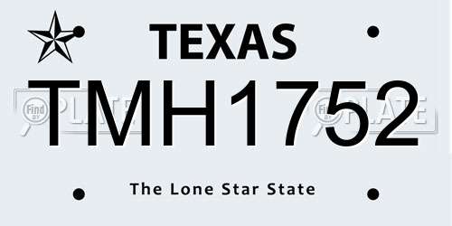 TMH1752 Texas License Plate