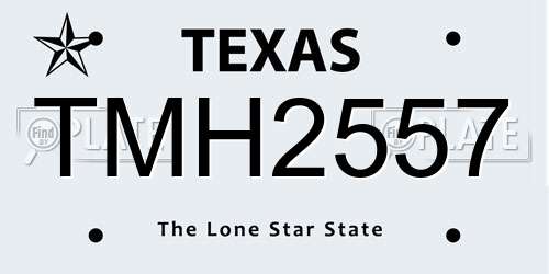 TMH2557 Texas License Plate