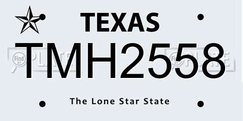 TMH2558 Texas License Plate