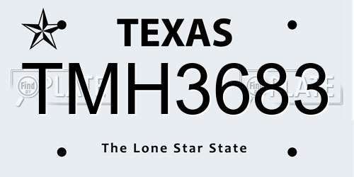 TMH3683 Texas License Plate