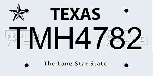 TMH4782 Texas License Plate