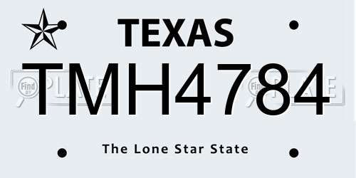 TMH4784 Texas License Plate