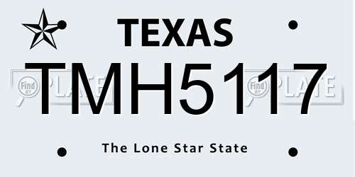 TMH5117 Texas License Plate