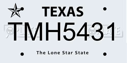 TMH5431 Texas License Plate