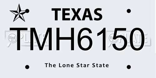 TMH6150 Texas License Plate