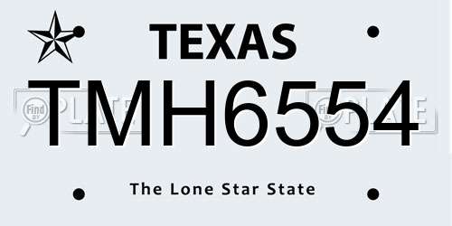 TMH6554 Texas License Plate