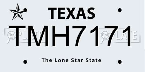 TMH7171 Texas License Plate
