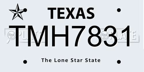 TMH7831 Texas License Plate