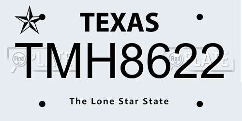TMH8622 Texas License Plate