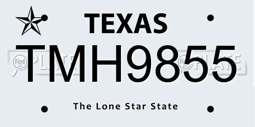 TMH9855 Texas License Plate