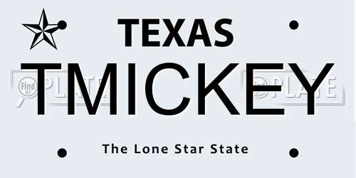 TMICKEY Texas License Plate