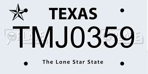 TMJ0359 Texas License Plate