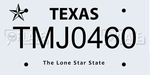 TMJ0460 Texas License Plate