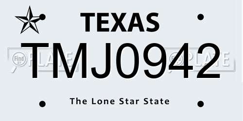 TMJ0942 Texas License Plate