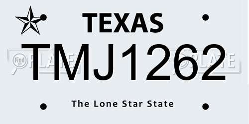 TMJ1262 Texas License Plate
