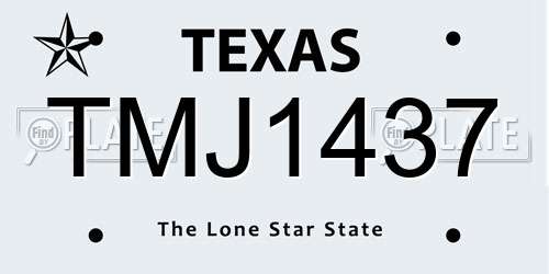 TMJ1437 Texas License Plate