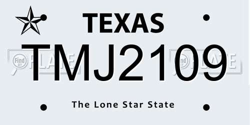 TMJ2109 Texas License Plate