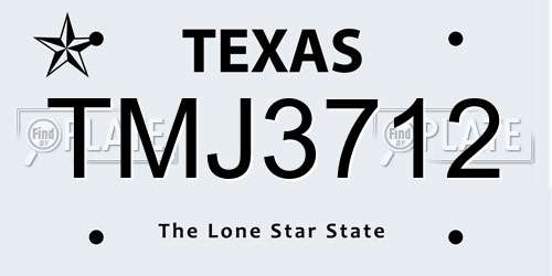 TMJ3712 Texas License Plate