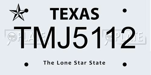 TMJ5112 Texas License Plate