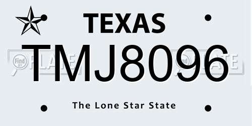 TMJ8096 Texas License Plate